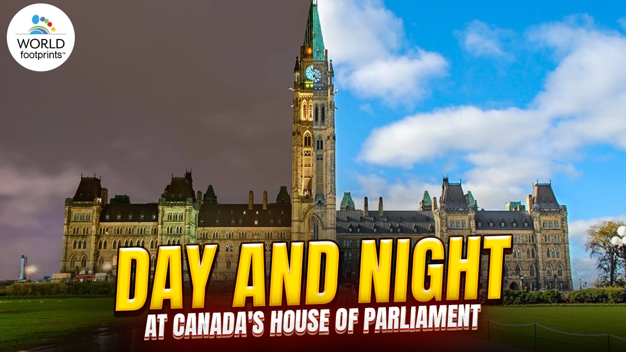 Day and Night at Ottawa Parliament