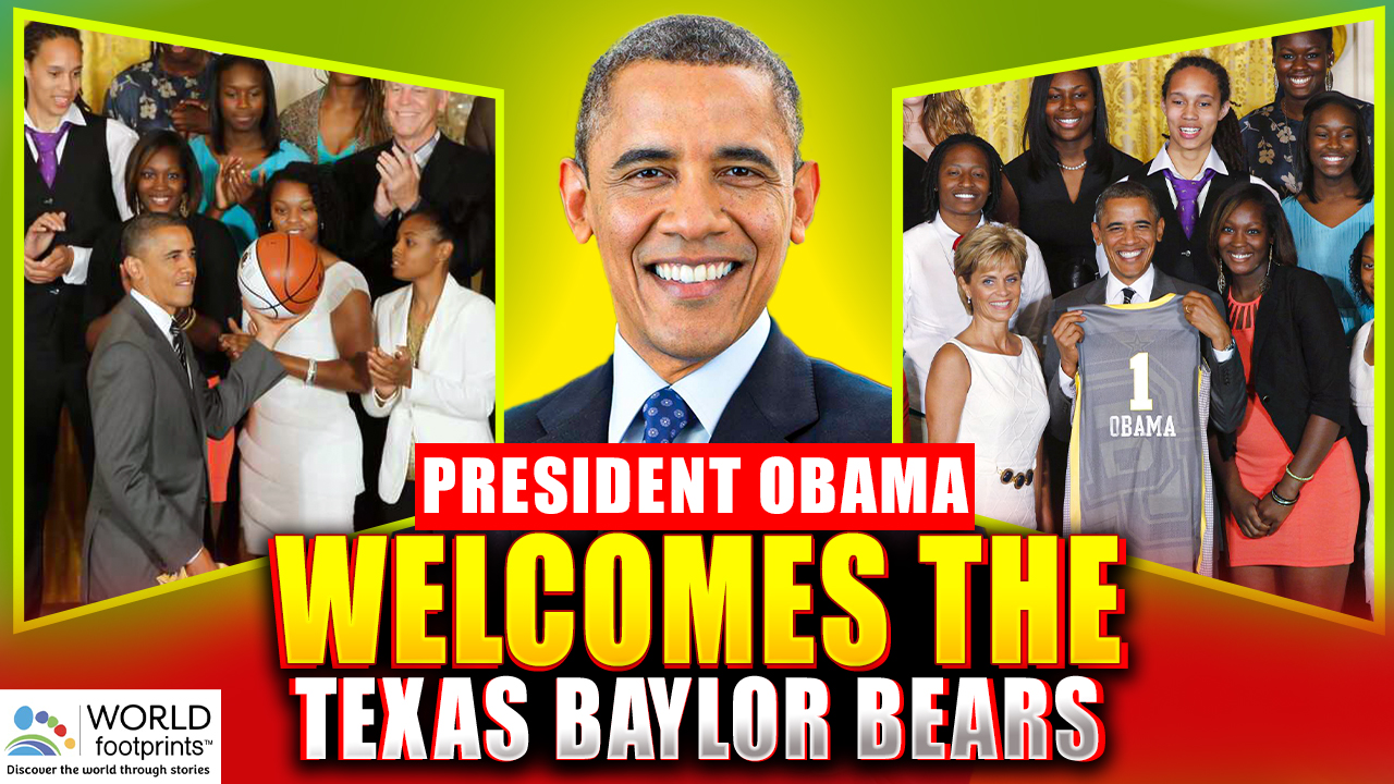 Pes Obama welcomes the Texas Baylor Bears at the White House video image