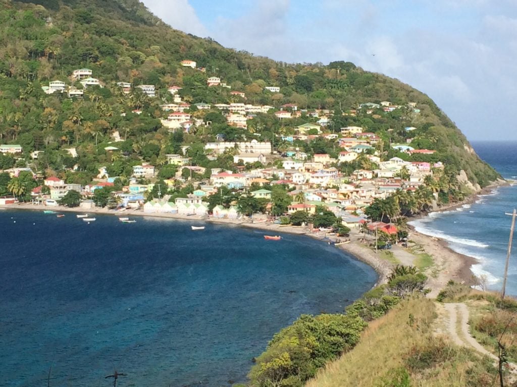 Dominica Fishing Village Coastal village along Dominica's mountainous Caribbean shoreline