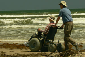 Accessible Traveler on Beach.Terry Ross