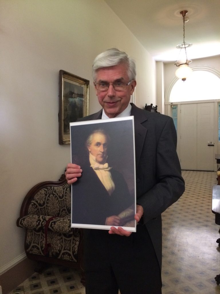 Bob Thee with a photo of President James Buchanan. Lancaster Photo: Tonya Fitzpatrick