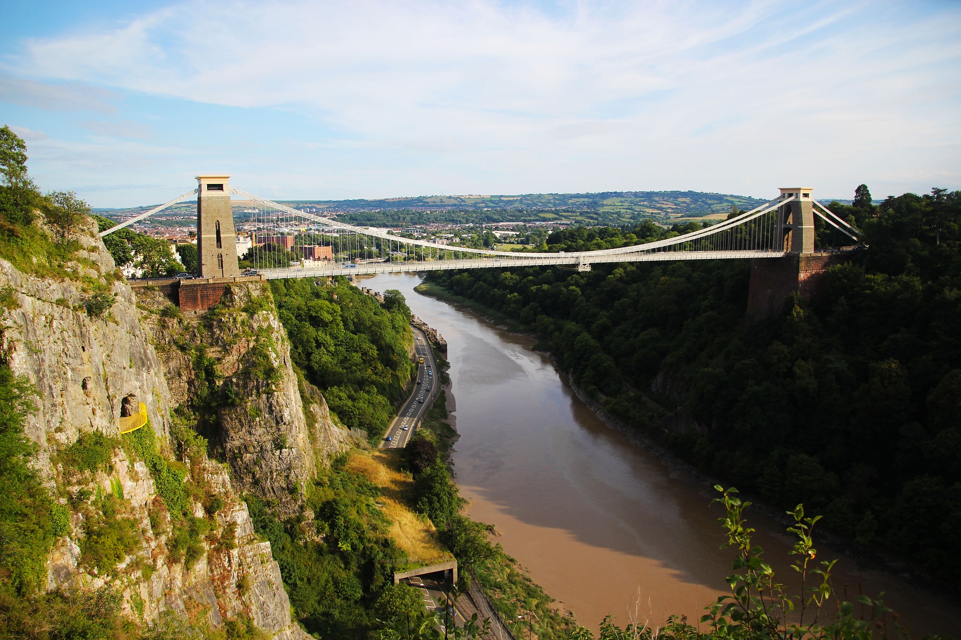 Suspension bridge in Bristol, England.