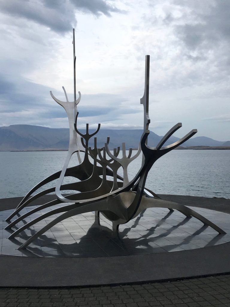 Sun Voyager steel boat sculpture in Reykjavik