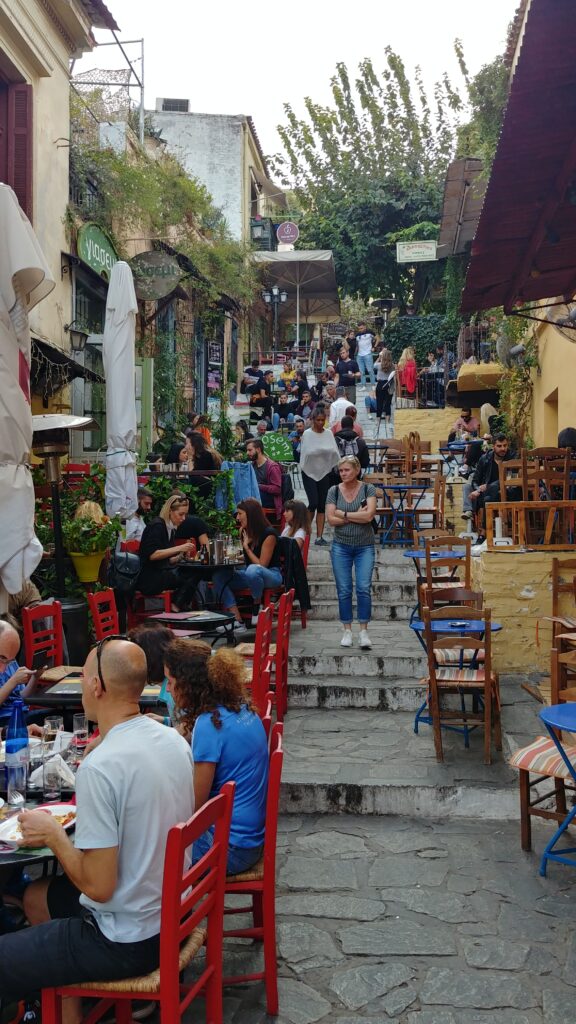 Kefi-Row of cafes on an Athens incline