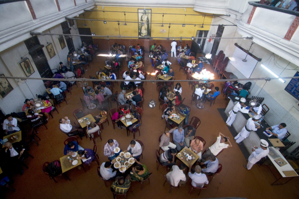 A view from the upper floor of the Coffee House that overlooks the lower floor hall. Photo: Sugato Mukherjee