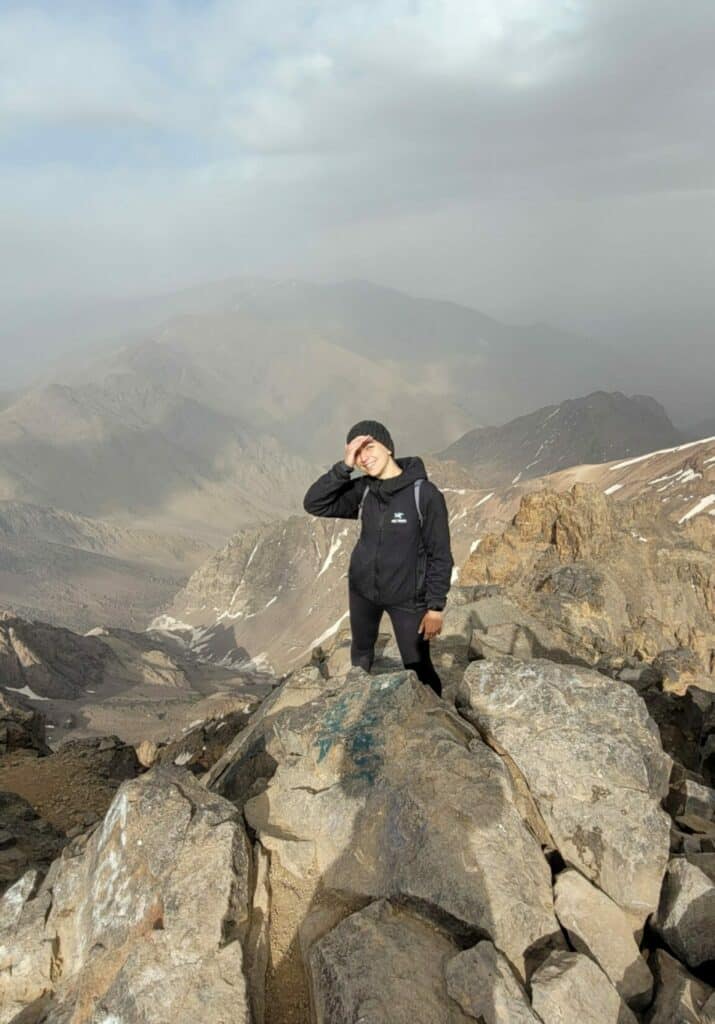 Author at the summit of Mount Toubkal.