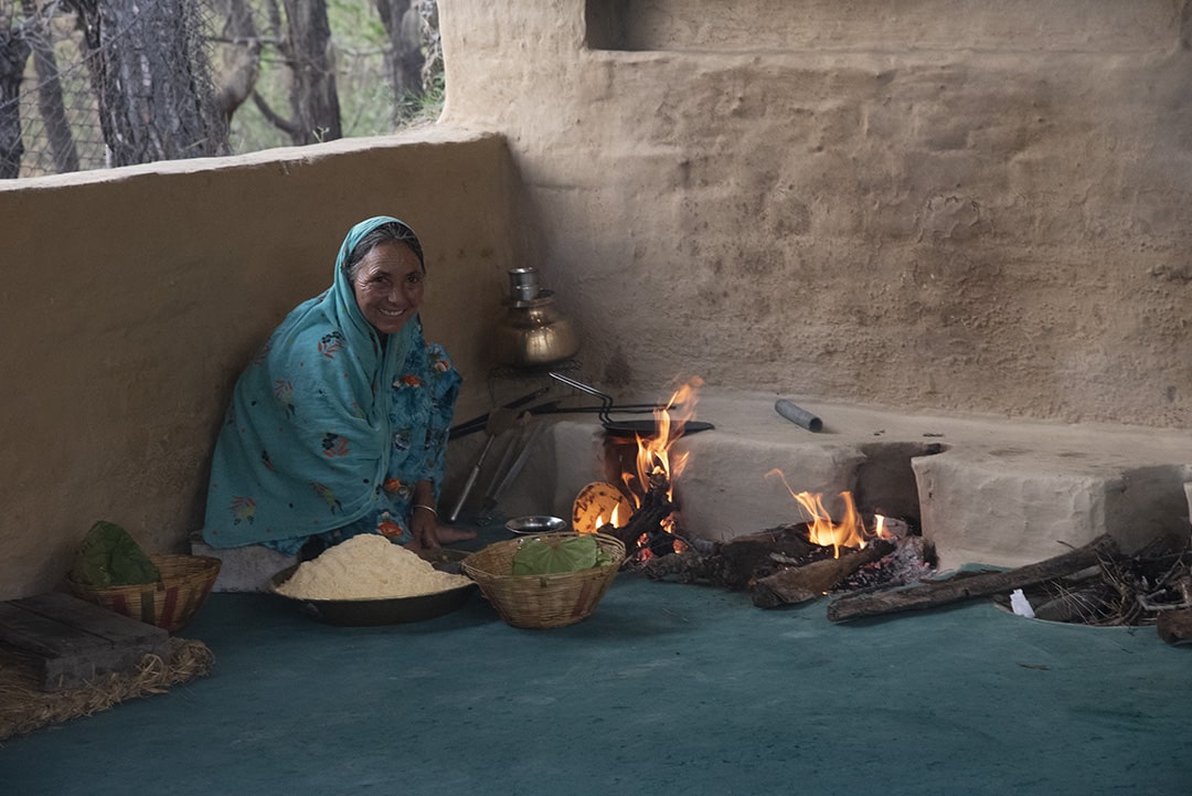 Traditional food on a wood-fired stove