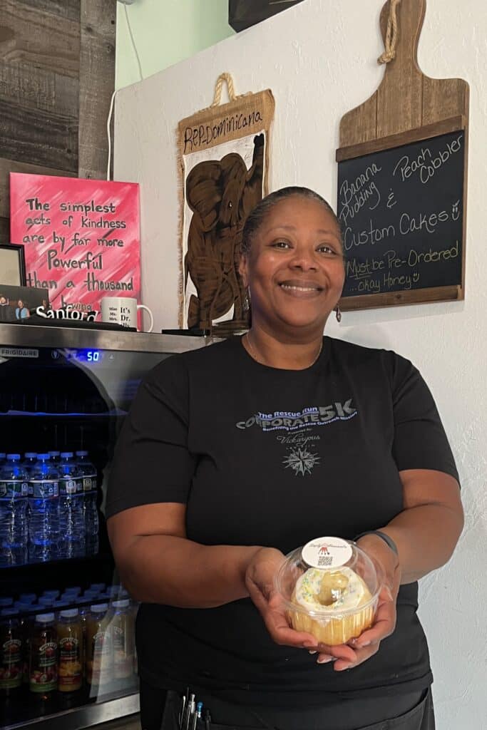 Simply Homemade 1913 owner Victoria Robinson-Wilson offers free treats to anyone in need with her Cake it Forward program. Photo: Kirsten Harrington