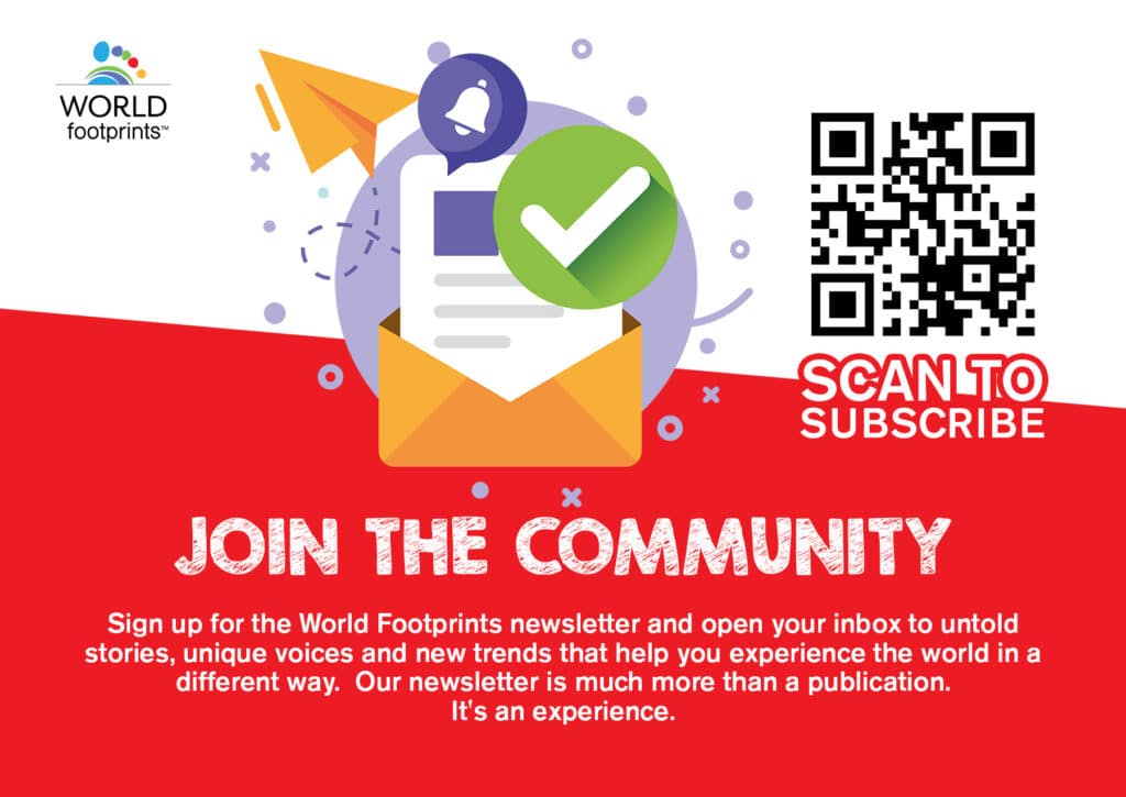 World Footprints newsletter QR code to subscribe.