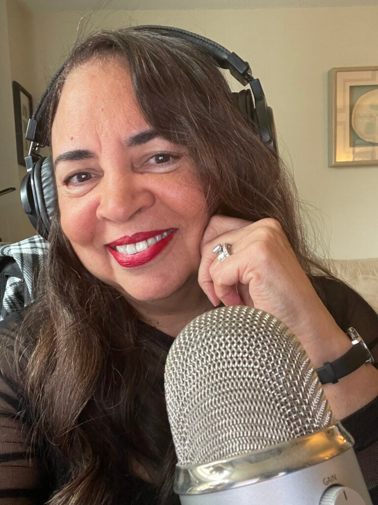 Tonya preparing for an interview for her book Destination Stewardship