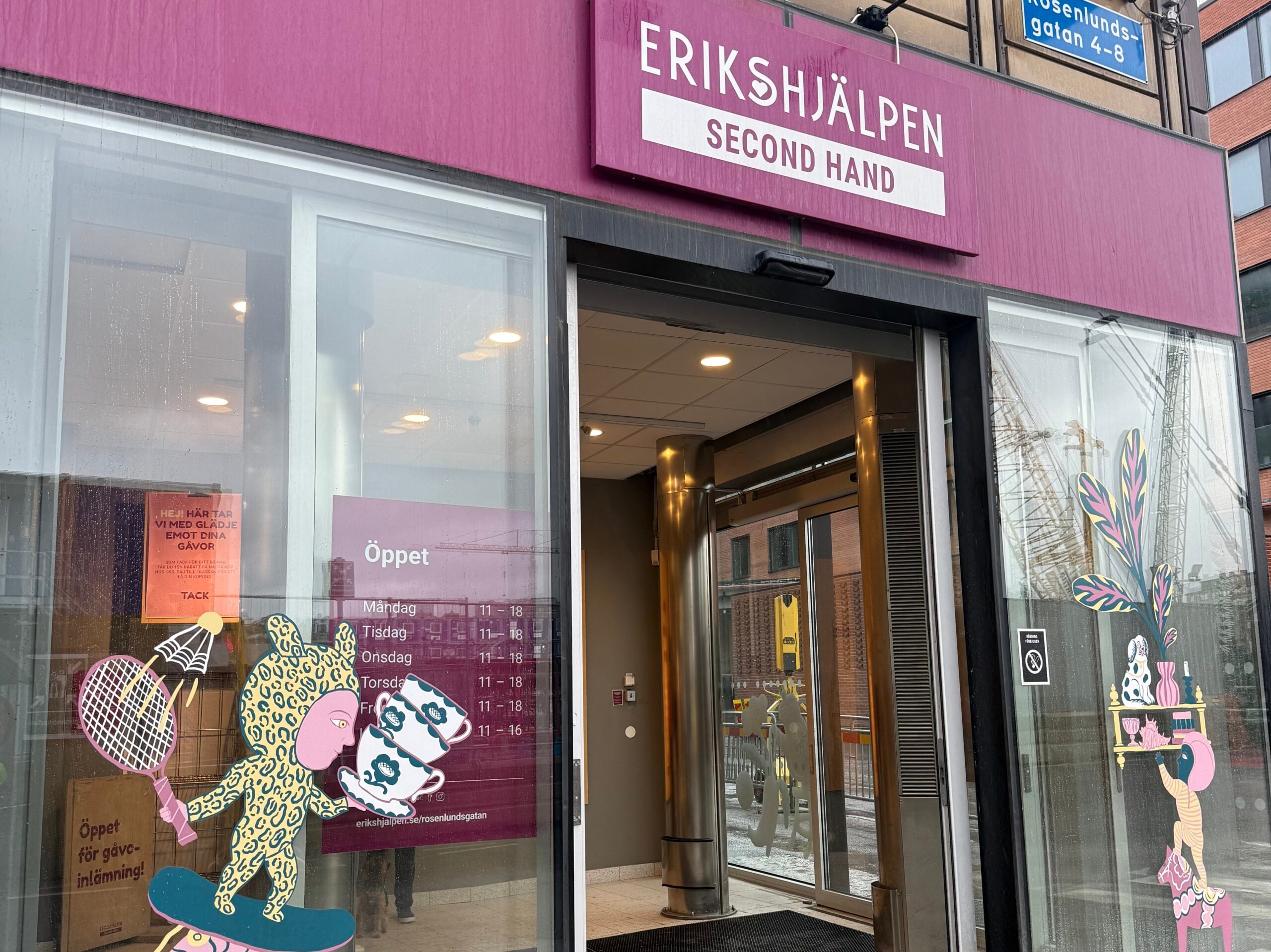 Erikshjälpen Second Hand, where my sustainable Gothenburg story began. Photo Sharon Kurtz Sustainable Tourism Gothenburg
