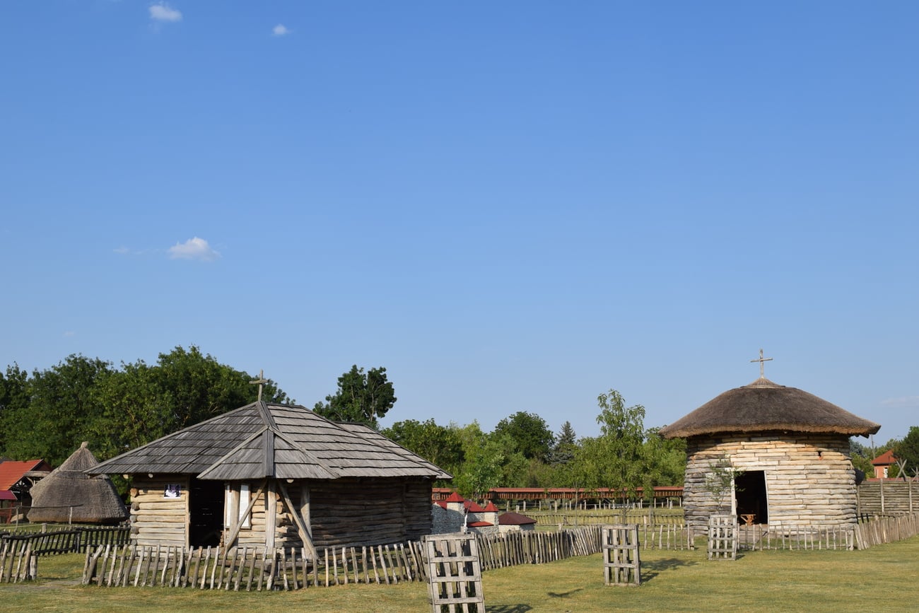 reconstructed early medieval wooden buildings 