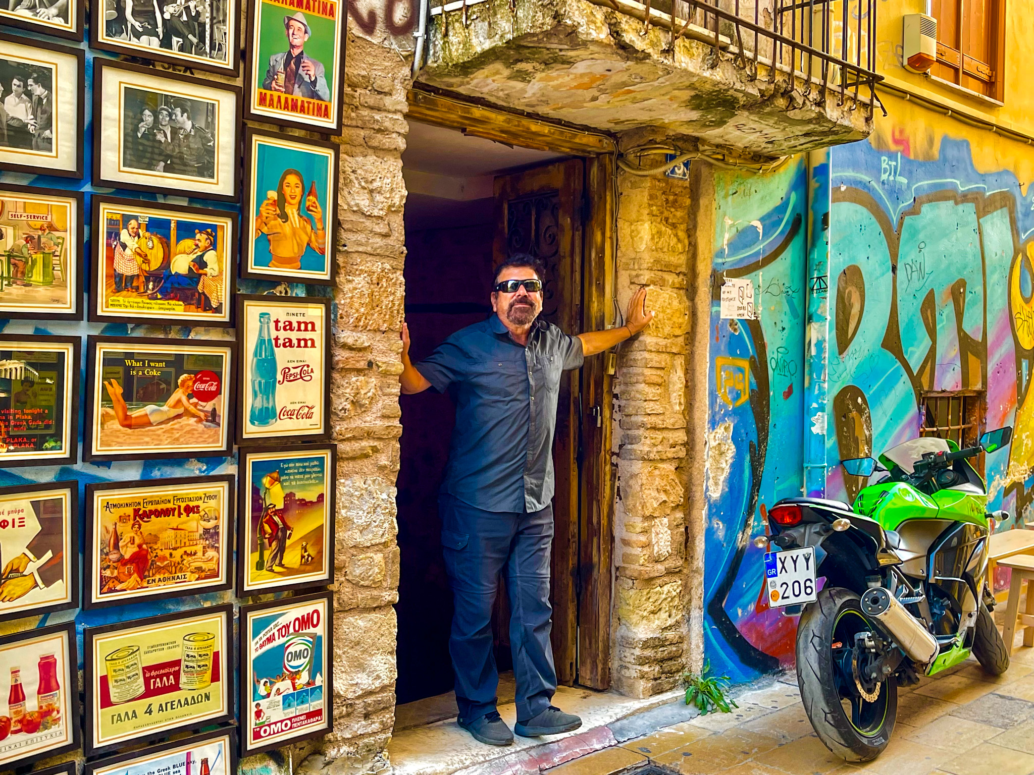 Psirri Standing in a doorway in Bohemian Psyrri Man standing in a doorway in Bohemian Psyrri